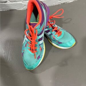 Asics Women's Teal and Purple Athletic Shoes